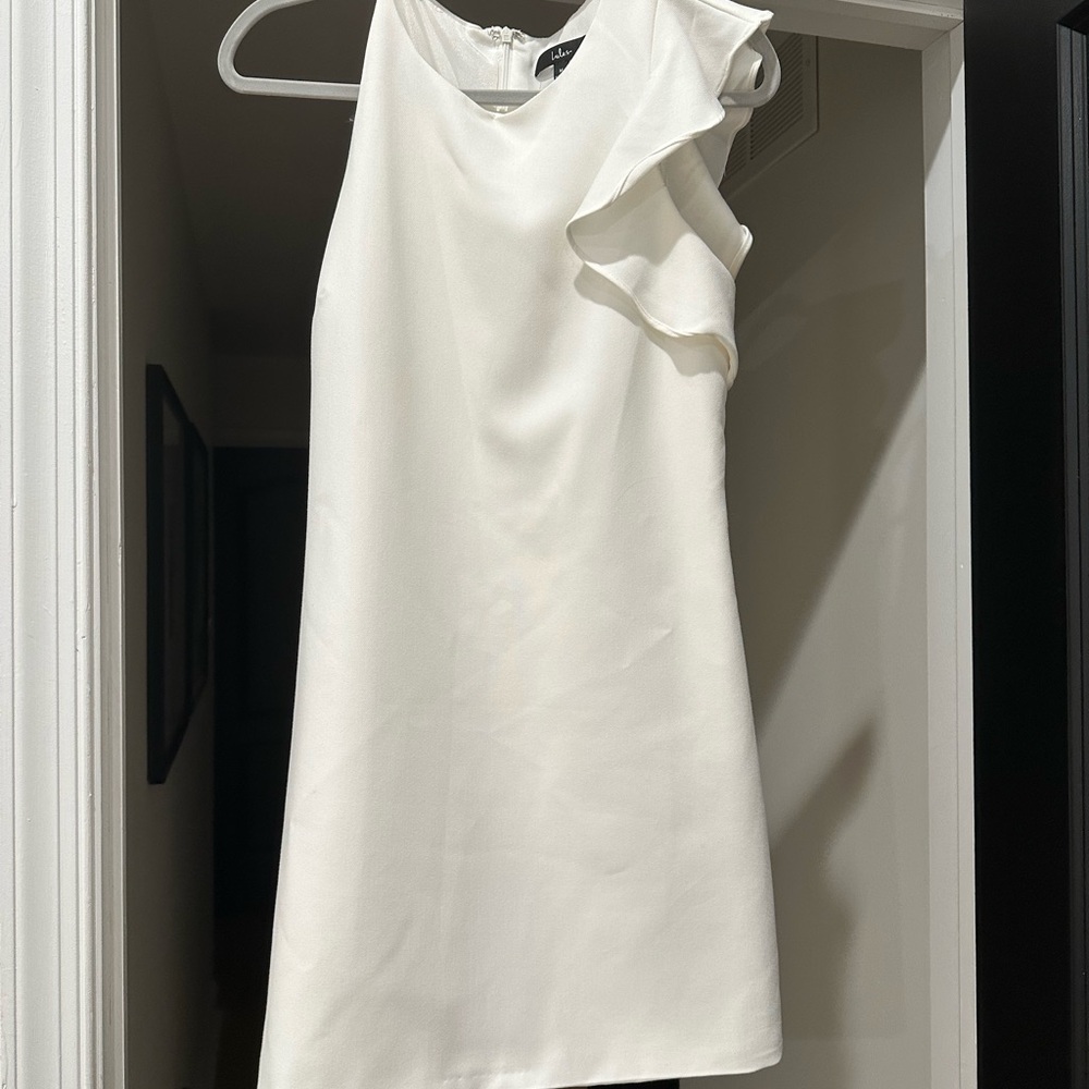 Lulu's Chic Cream One Shoulder Dress